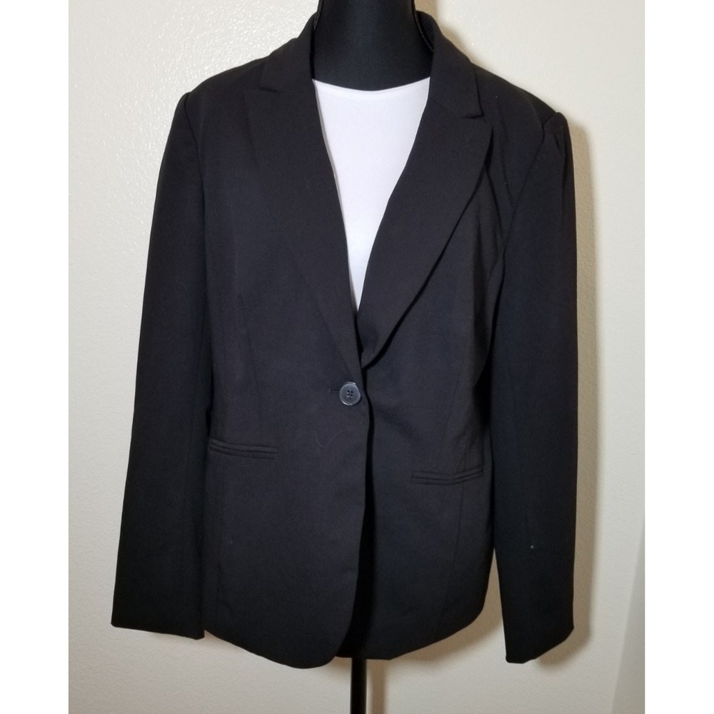Liz Claiborne Womens Size 10  Black Blazer Business Old Money Preppy Academia